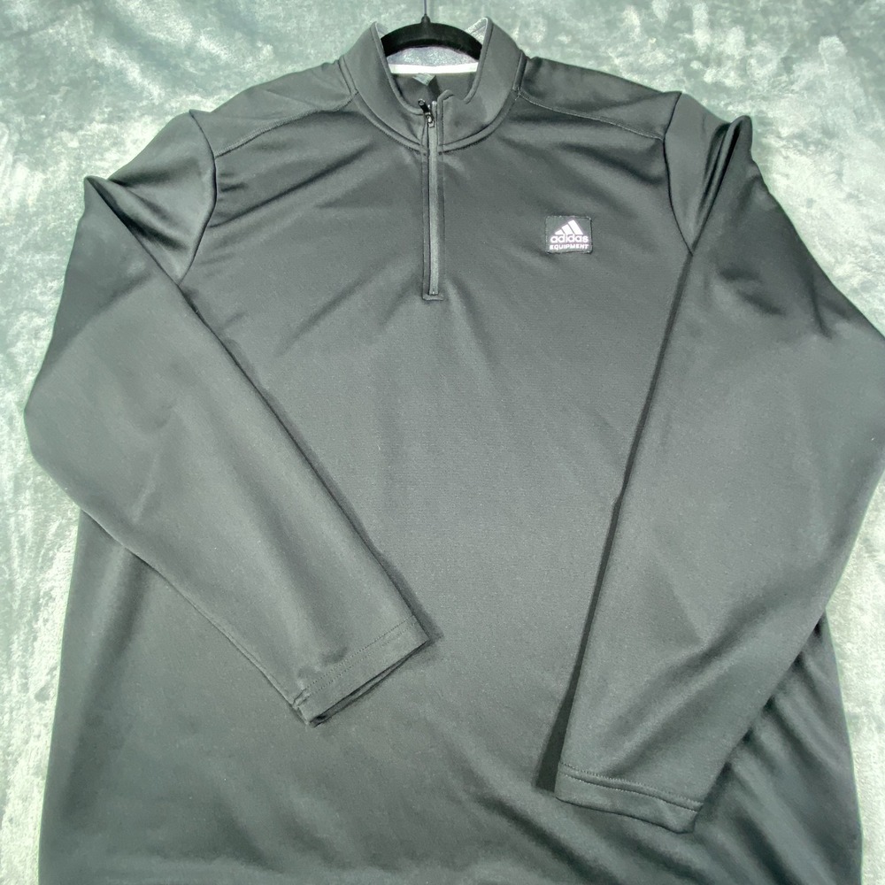 Adidas Equipment Jacket Men XXL Black Golf Quick Dry 1/4 Zip‎ Mock Neck Pullover